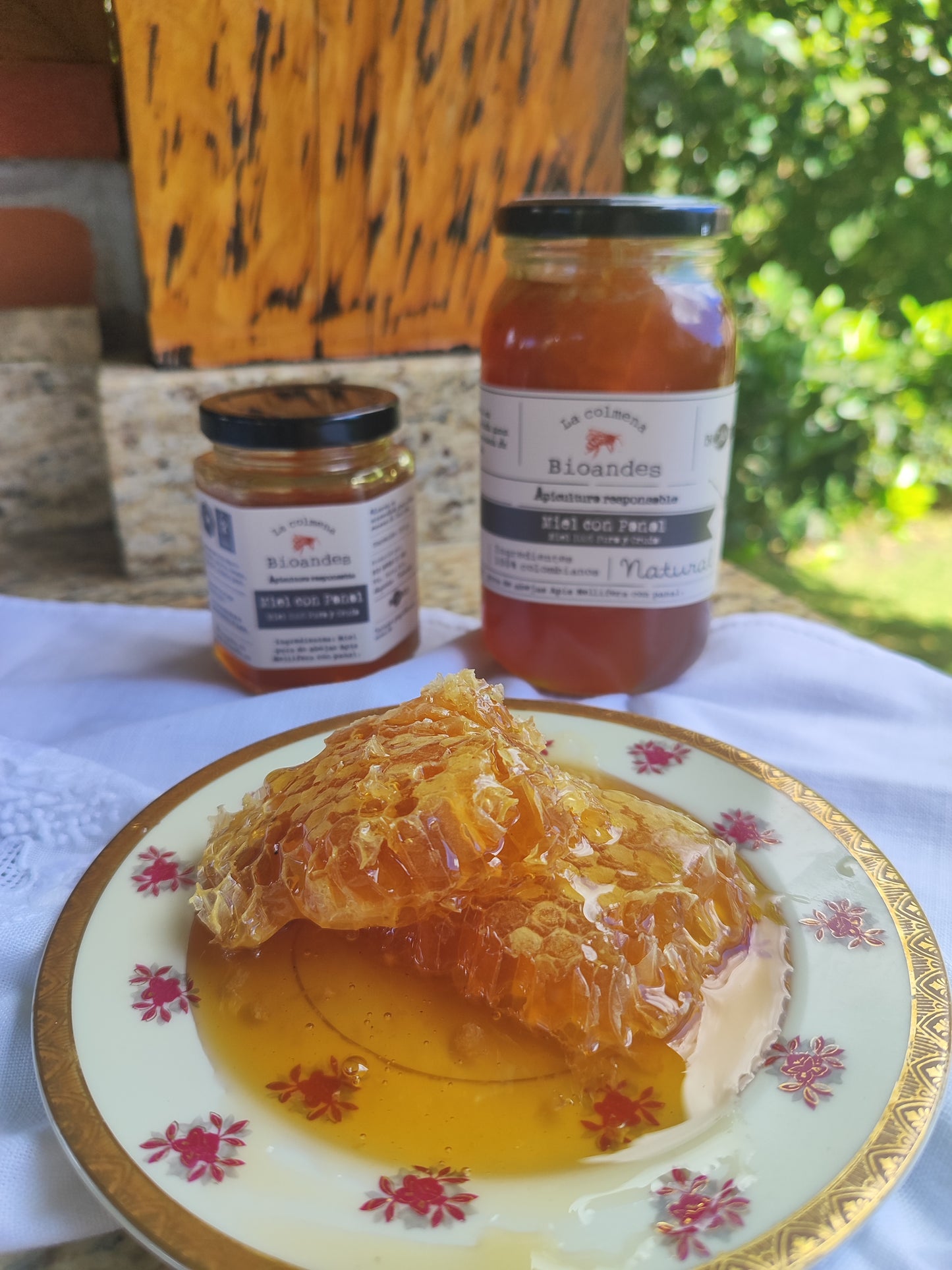 Miel de abejas cruda con panal